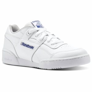 Reebok Workout Plus Turnschuhe Kinder - Weiß/Grau/Königsblau - DE 647-FOL